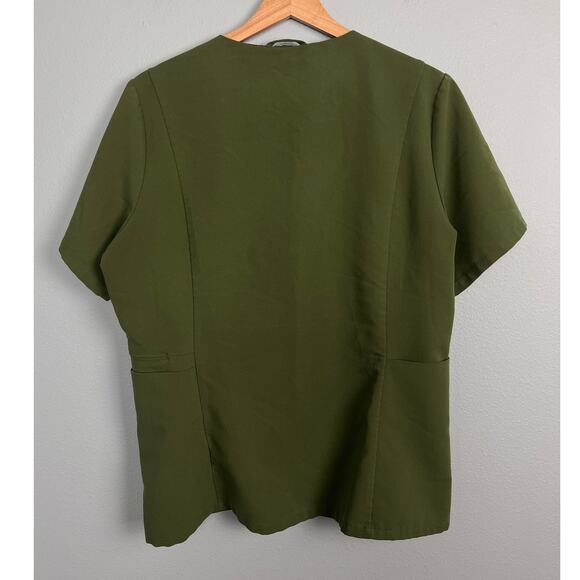 FIGS Women’s L Dark Olive Bristol Slim Henley Scrub Top Modern Medical Work RN - Picture 5 of 12